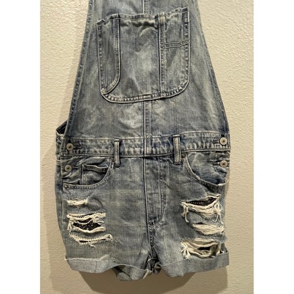 AMERICAN EAGLE Distressed Shortalls Overalls - Picture 4 of 6